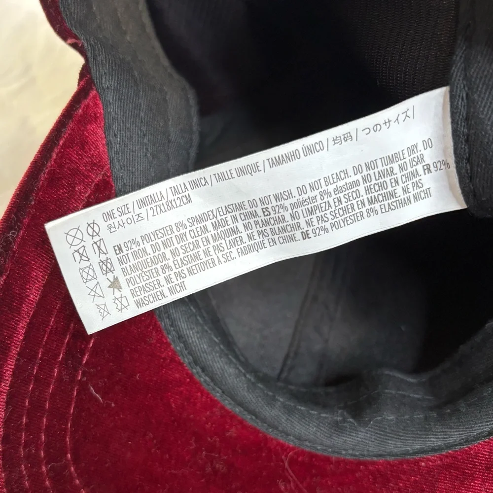 Velvet Baseball Cap Womens One Size Dark Red Maroon Burgundy Adjustable Hat - Picture 7 of 8
